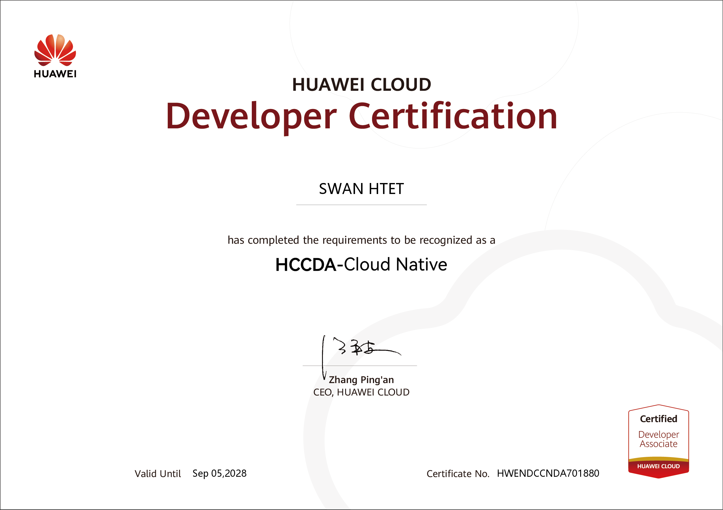 Cloud Native Certificate