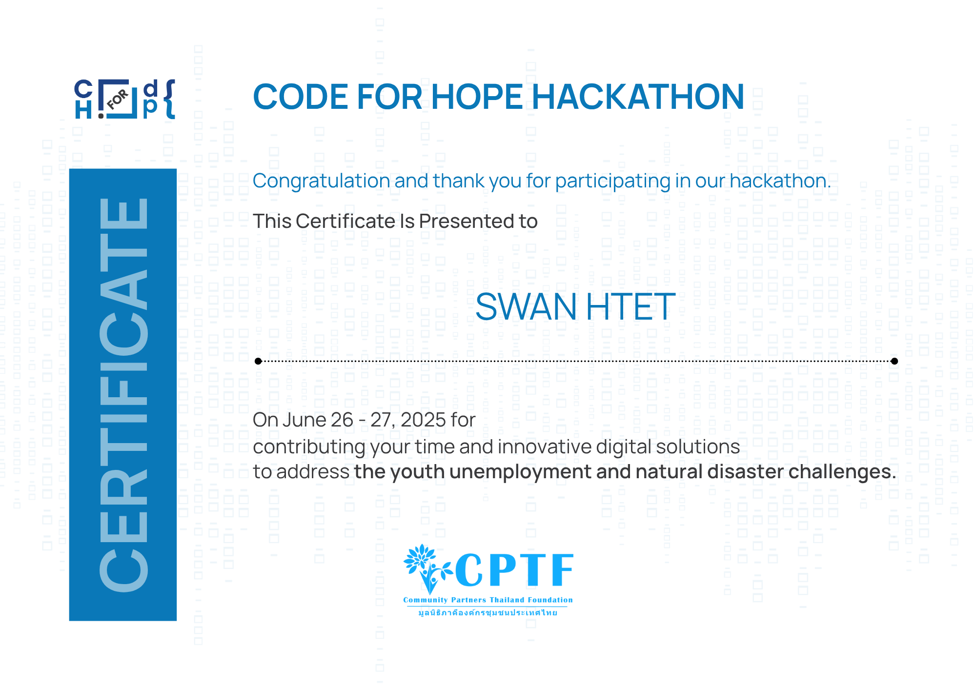Code for Hope Certificate