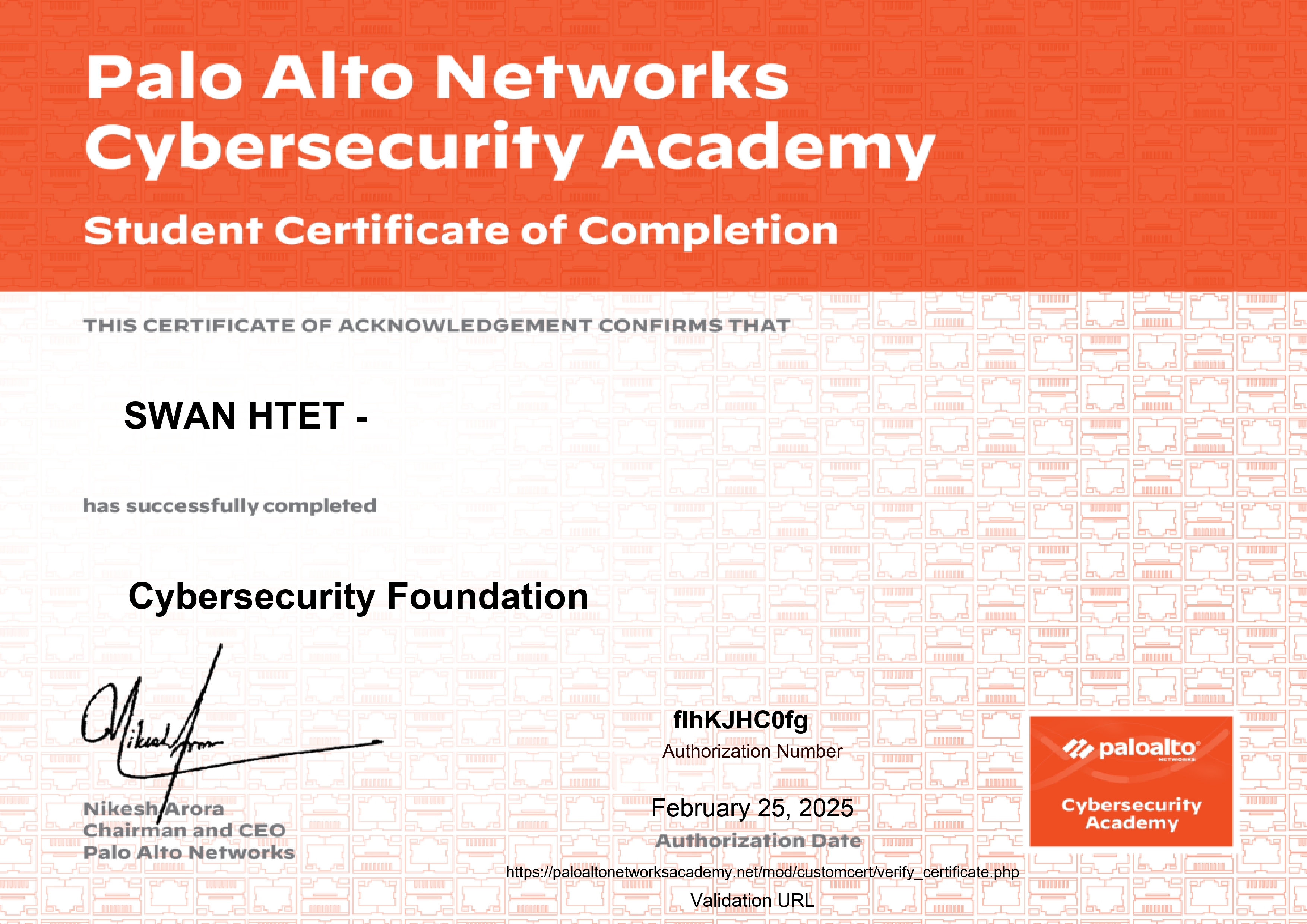 Cybersecurity Certificate
