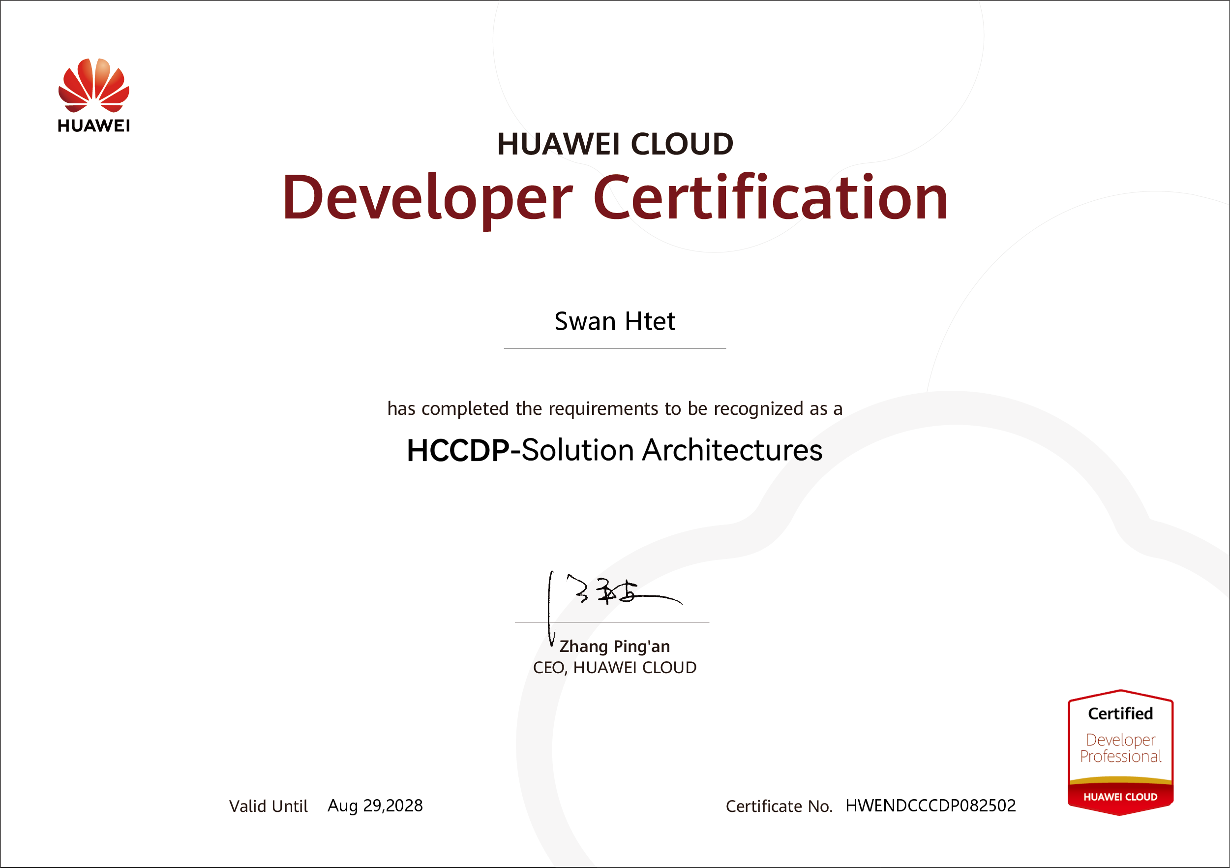 Solution Architectures Certificate